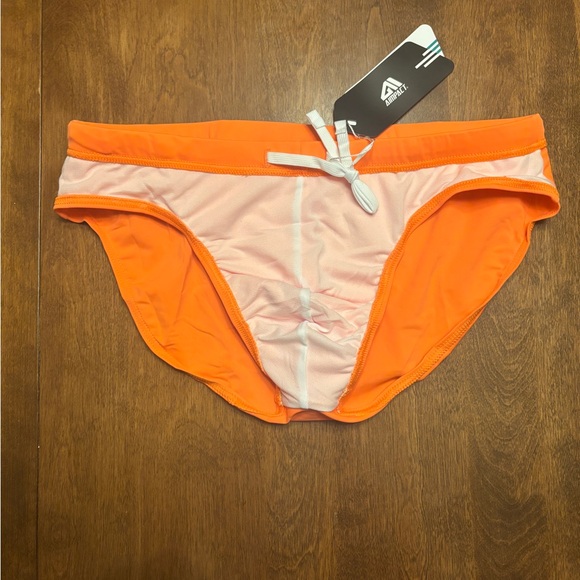 Men's Orange Swim Briefs - Picture 6 of 7